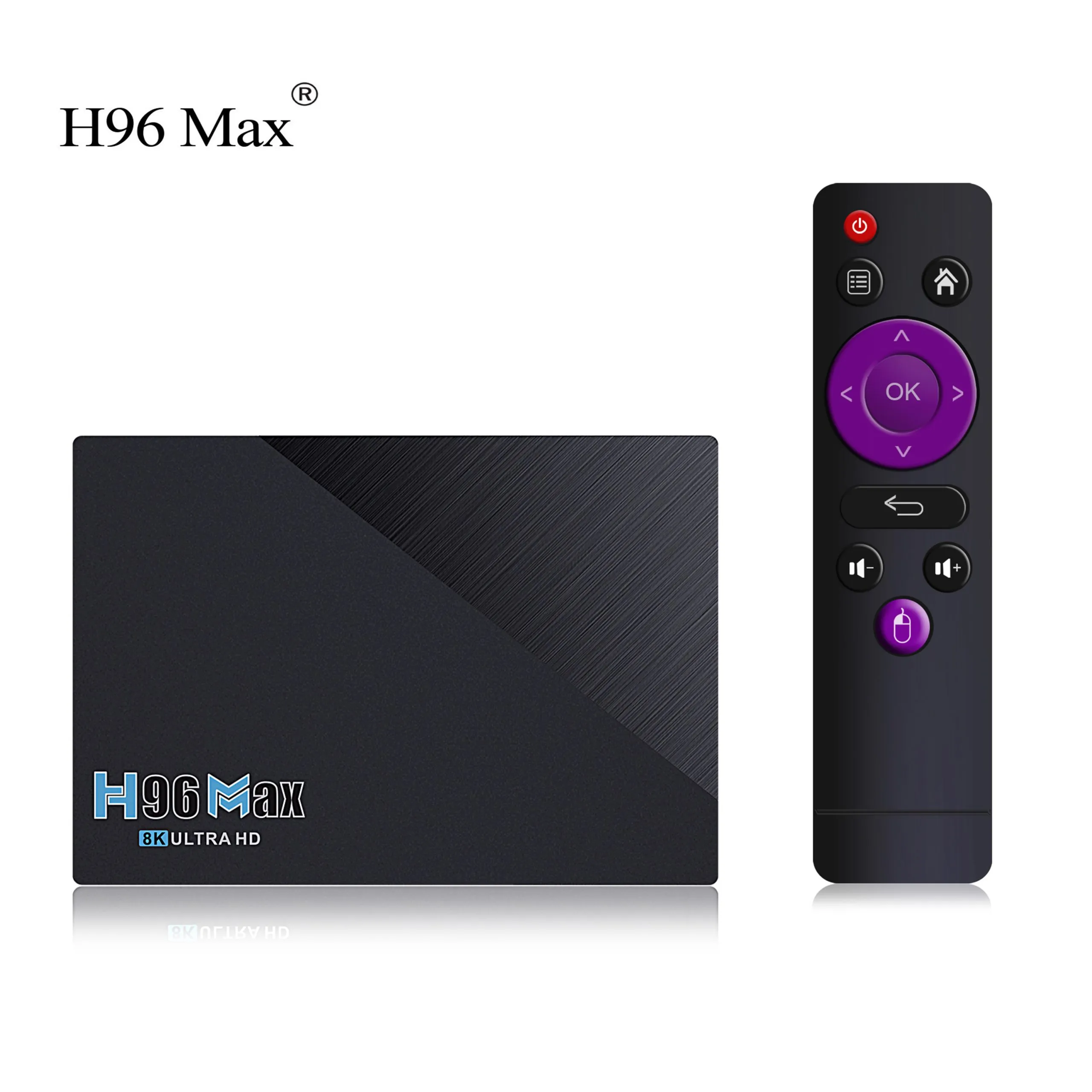 Xilibod H96 Max Android 10.0 TV Box 2GB RAM 16GB ROM, Penta-Core Mali-450,  RK3318 Quad-Core 64bit Cortex-A53, H.265 Decoding 2.4GHz/5GHz WiFi Smart TV